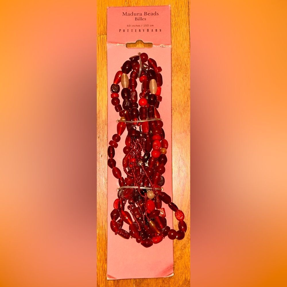 Elegant Potterybarn Red Beaded Multi Use